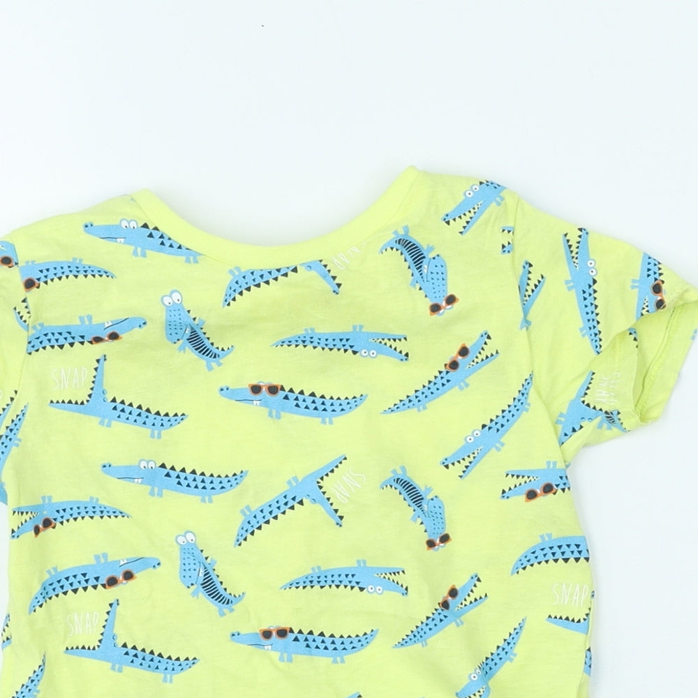 Pep&Co Boys Yellow 100% Cotton Basic T-Shirt Size 4-5 Years Crew Neck