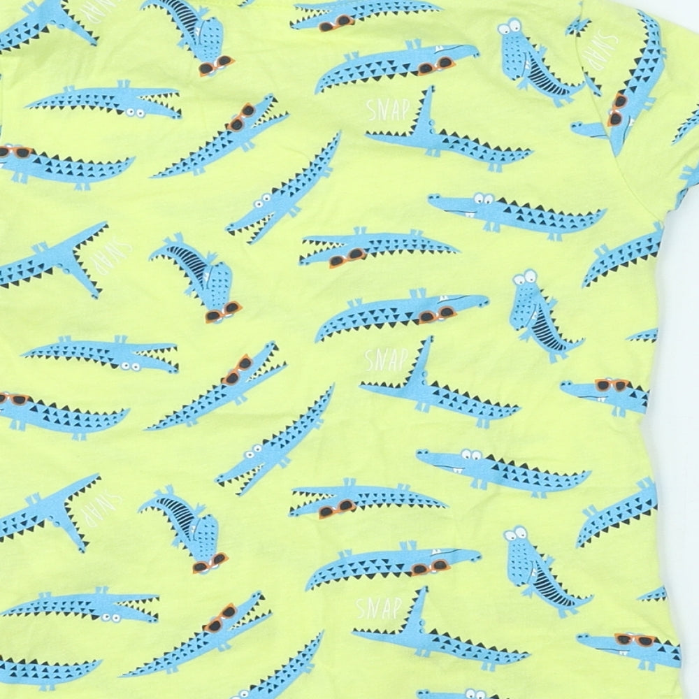 Pep&Co Boys Yellow 100% Cotton Basic T-Shirt Size 4-5 Years Crew Neck