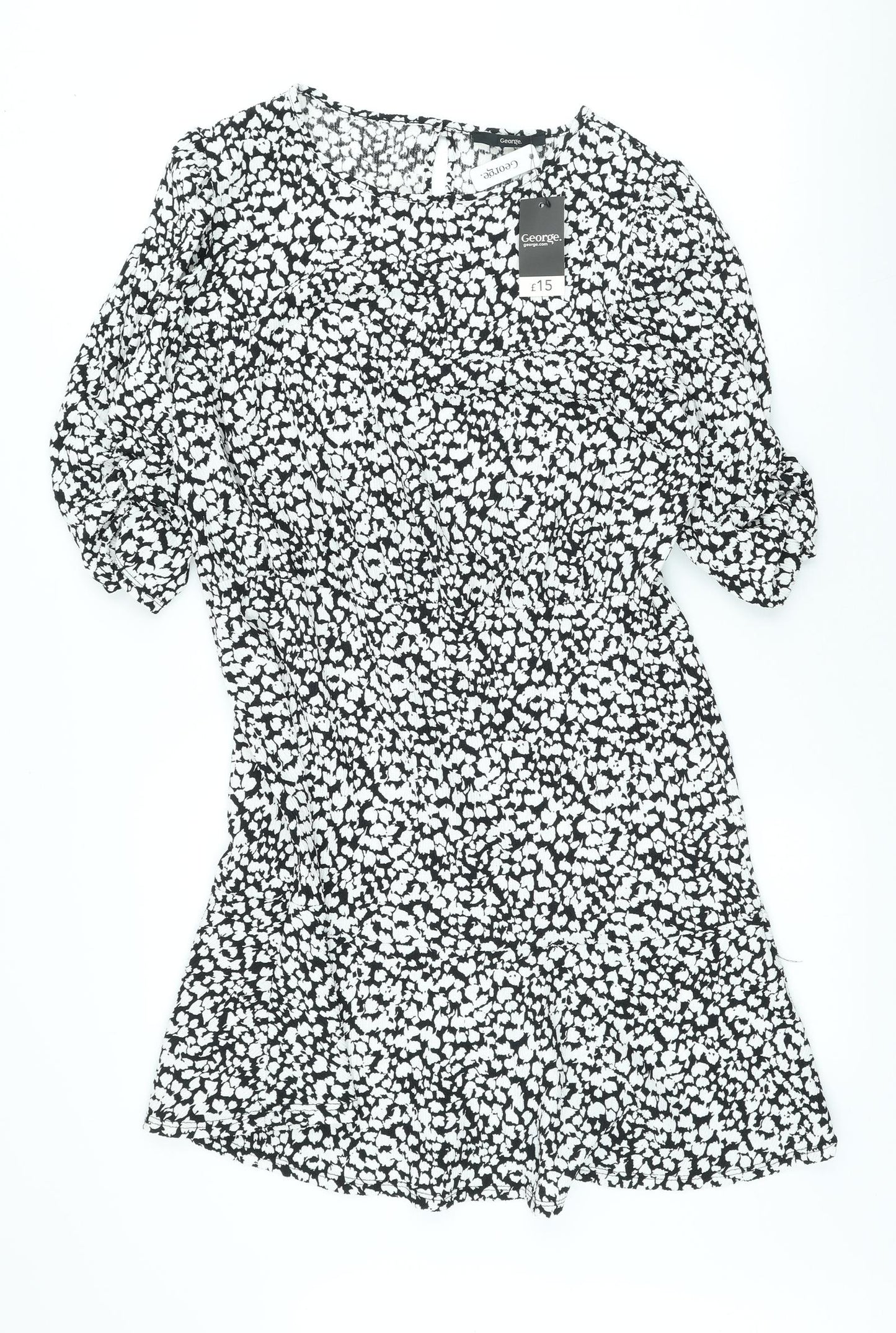 George Womens Multicoloured Geometric Polyester A-Line Size 16 Scoop Neck