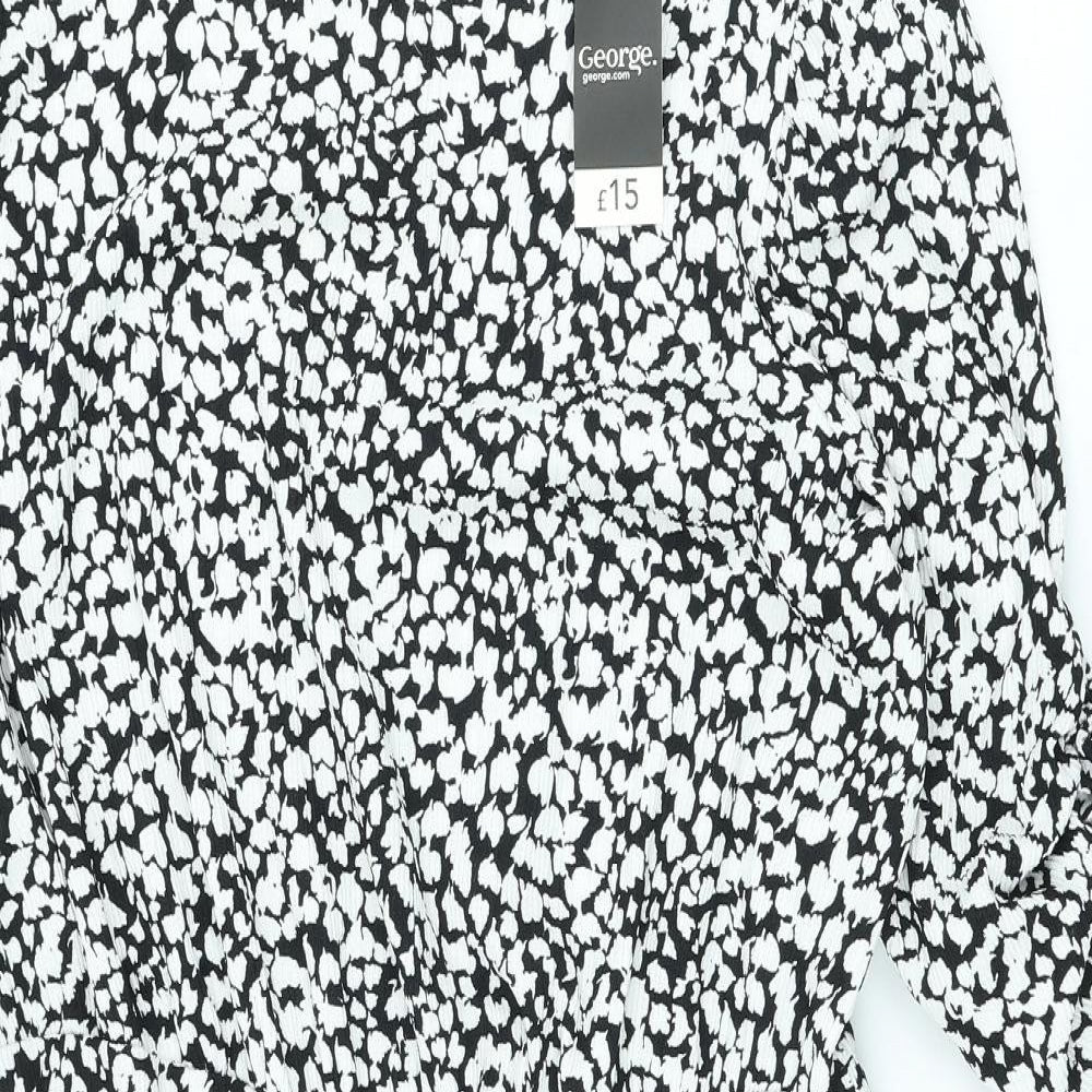 George Womens Multicoloured Geometric Polyester A-Line Size 16 Scoop Neck