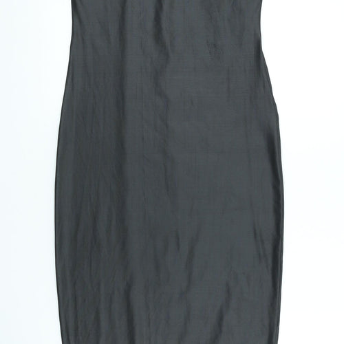 Just Glamour Womens Black Polyester Sheath Size S Scoop Neck
