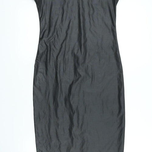 Just Glamour Womens Black Polyester Sheath Size S Scoop Neck