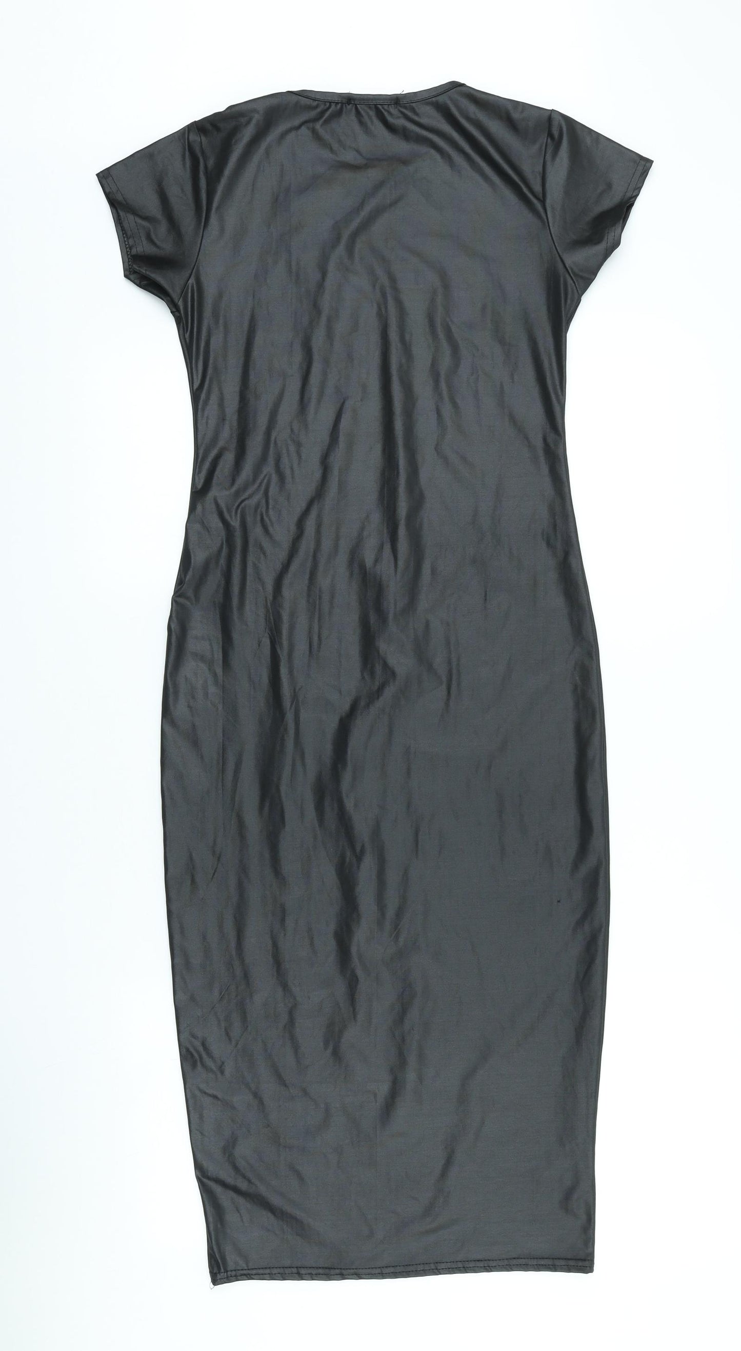 Just Glamour Womens Black Polyester Sheath Size S Scoop Neck