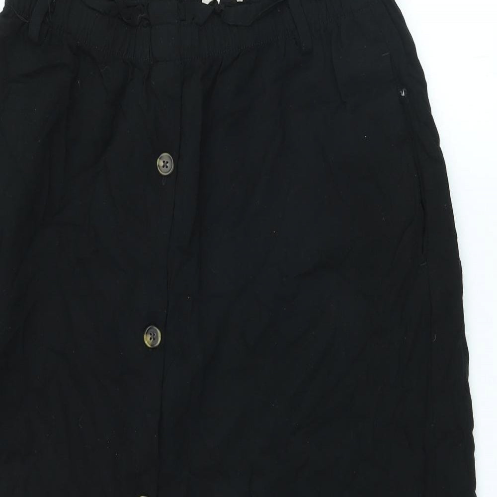 H&M Womens Black Viscose A-Line Skirt Size 10