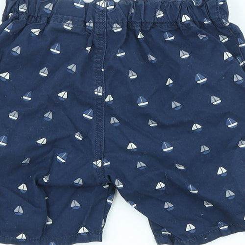 H&M Boys Blue 100% Cotton Cropped Trousers Size 12-18 Months