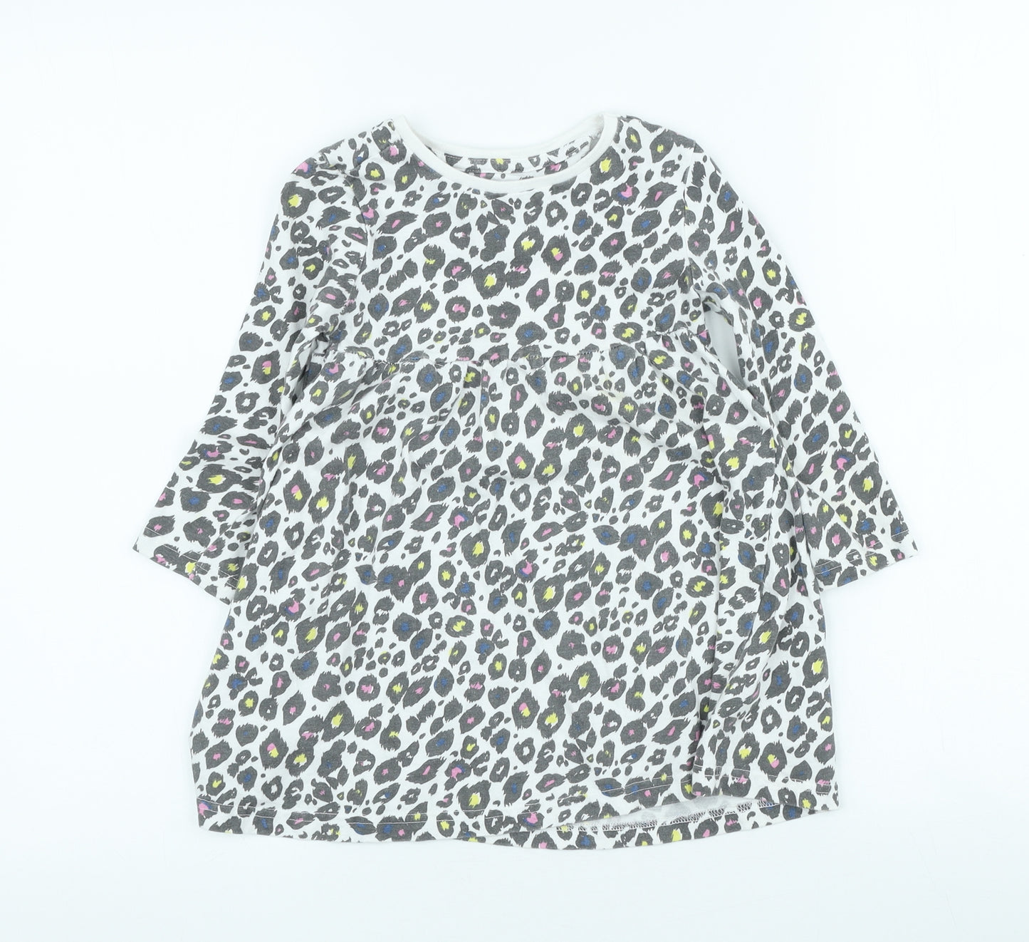 Studio Girls Multicoloured Animal Print 100% Cotton A-Line Size 3-4 Years Scoop Neck