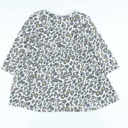 Studio Girls Multicoloured Animal Print 100% Cotton A-Line Size 3-4 Years Scoop Neck