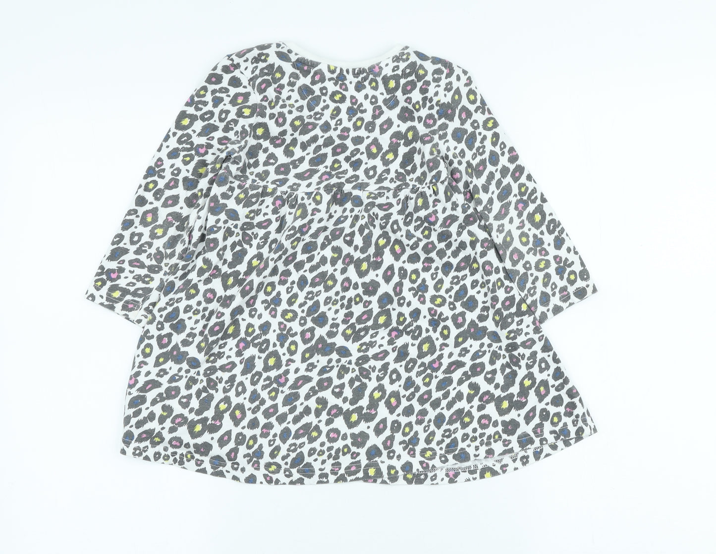 Studio Girls Multicoloured Animal Print 100% Cotton A-Line Size 3-4 Years Scoop Neck