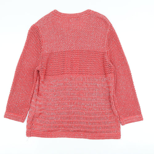 Gerry Weber Womens Red Scoop Neck Viscose Full Zip Jumper Size 14