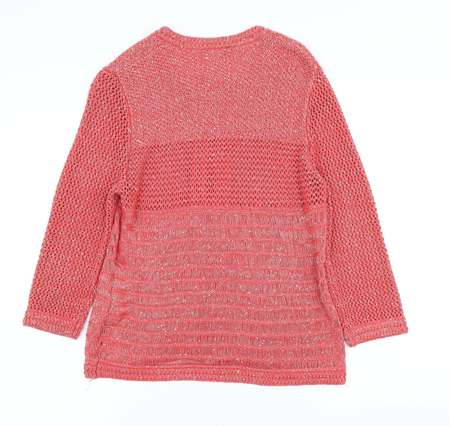 Gerry Weber Womens Red Scoop Neck Viscose Full Zip Jumper Size 14