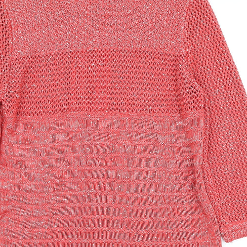 Gerry Weber Womens Red Scoop Neck Viscose Full Zip Jumper Size 14