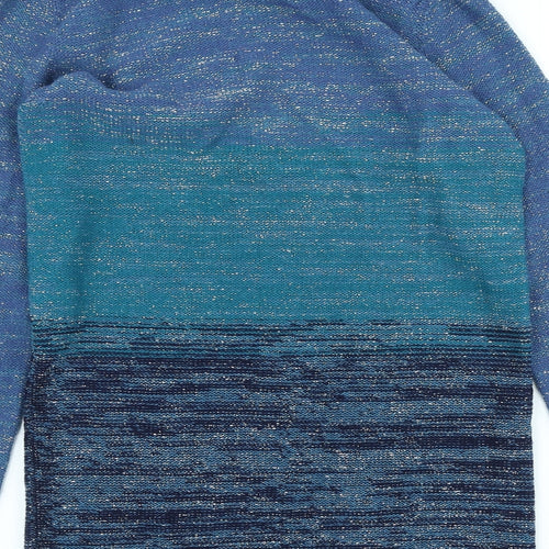 Sweater Shop Womens Blue Scoop Neck Cotton Blend Pullover Jumper Size S