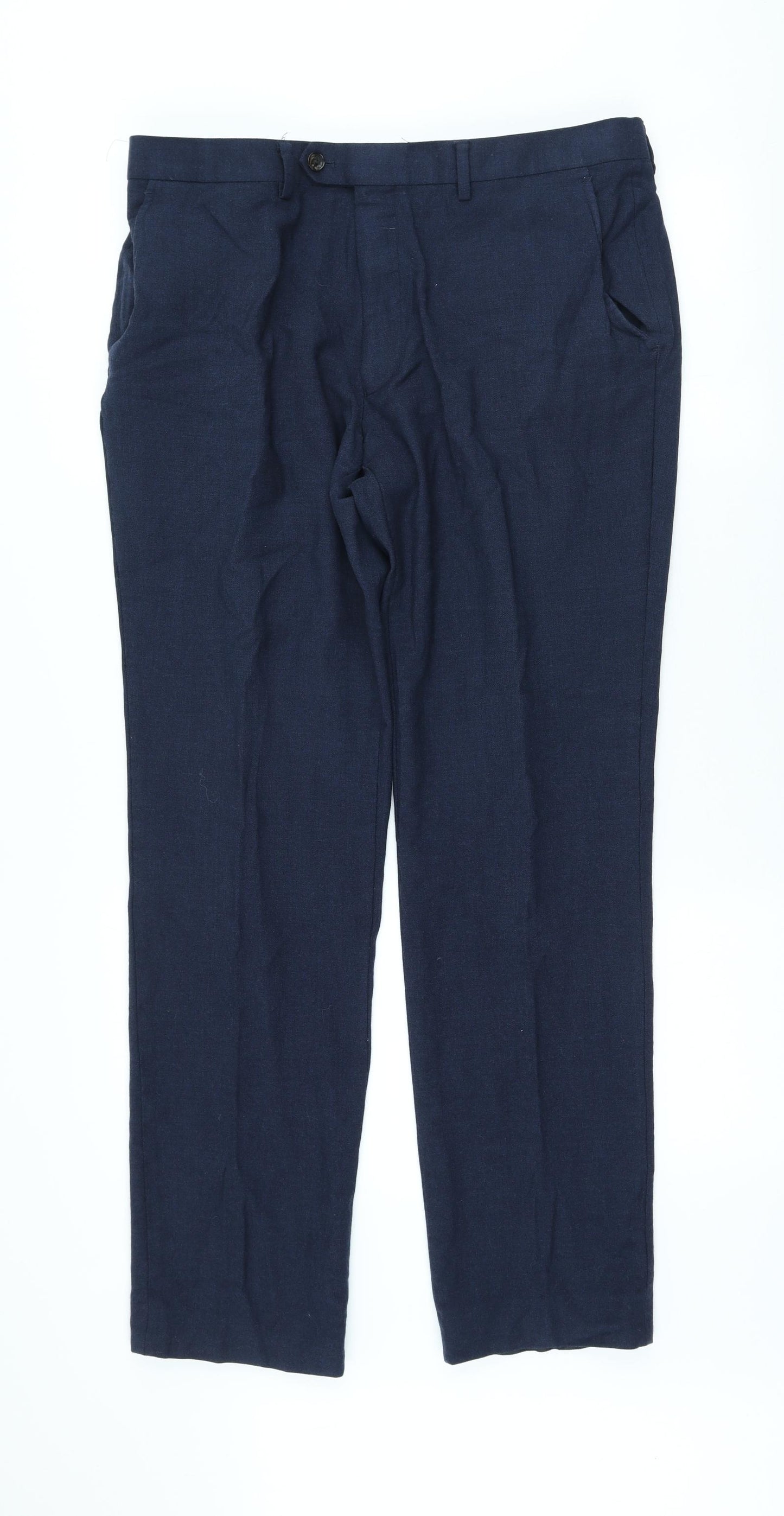 NEXT Mens Black Wool Trousers Size 36 in L30 in Regular