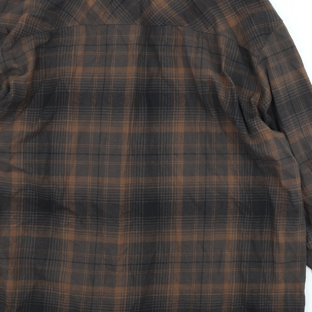 Divided by H&M Womens Brown Plaid 100% Cotton Basic Button-Up Size L Collared