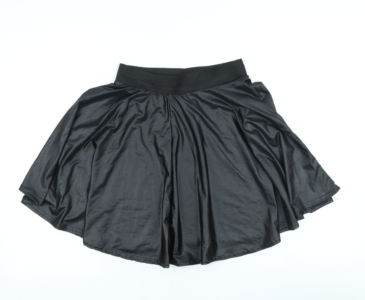 Preworn Womens Black Polyester Skater Skirt Size M