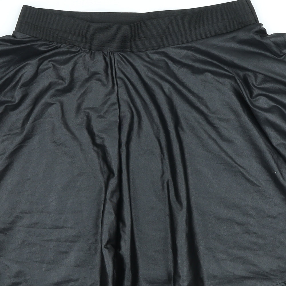 Preworn Womens Black Polyester Skater Skirt Size M