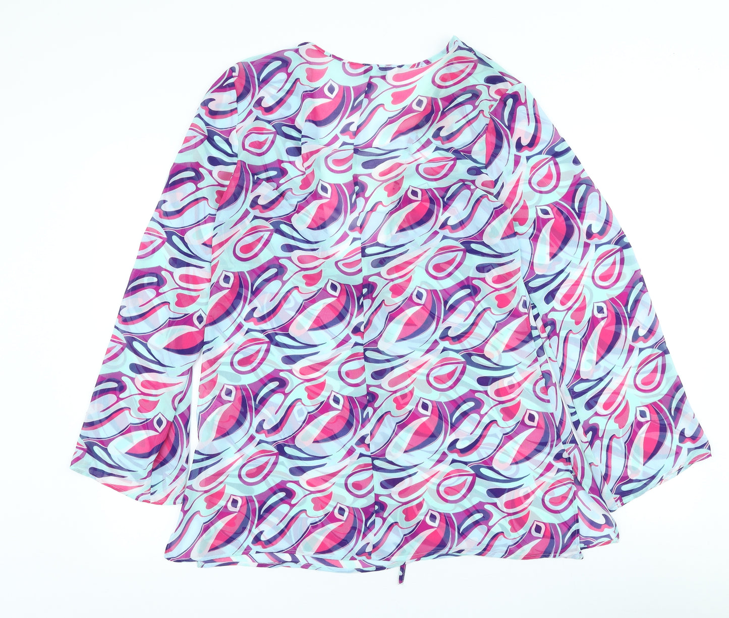 NEXT Womens Multicoloured Polyester Basic T-Shirt Size 14 V-Neck