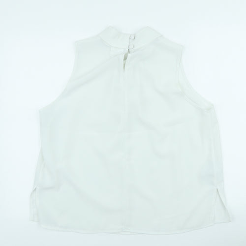 Alexon Womens White Polyester Tunic Blouse Size 18 High Neck