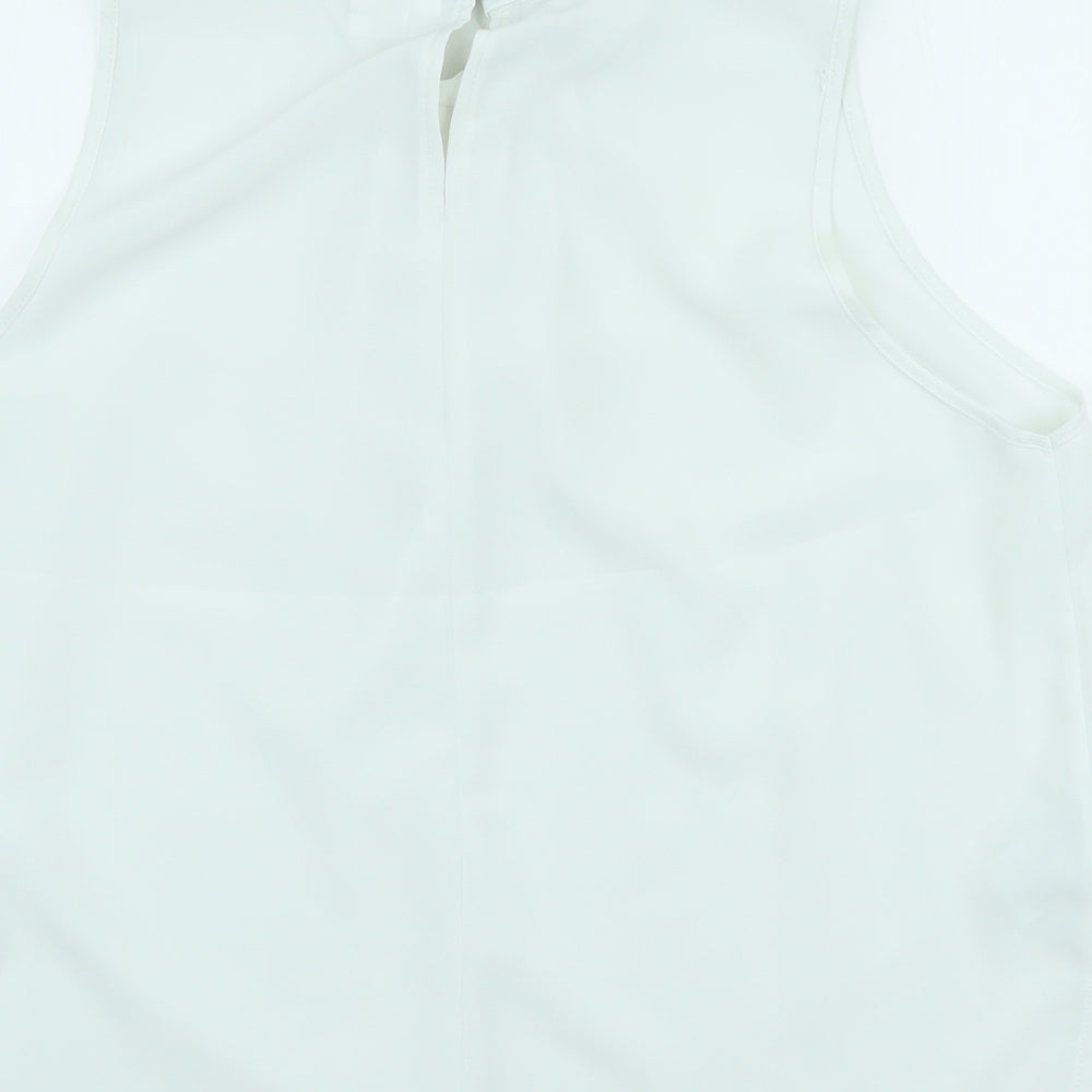 Alexon Womens White Polyester Tunic Blouse Size 18 High Neck