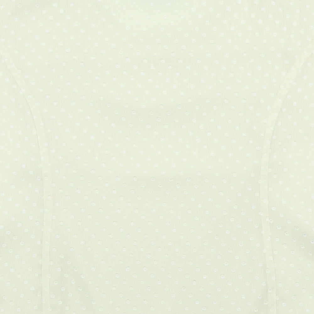 Jacques Vert Womens Ivory Polyester Basic T-Shirt Size 20 Scoop Neck