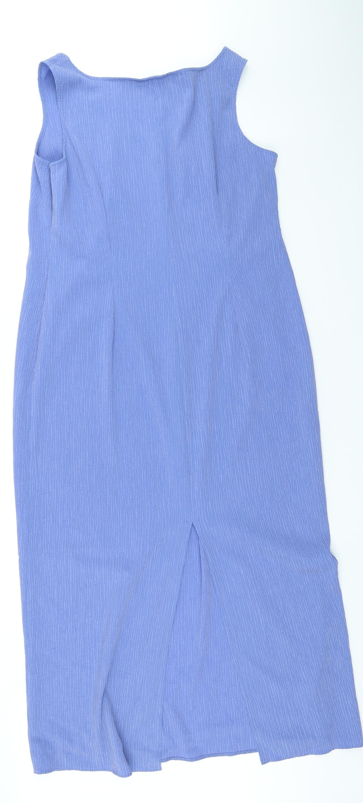 Marks and Spencer Womens Blue Polyester Sheath Size 18 Scoop Neck