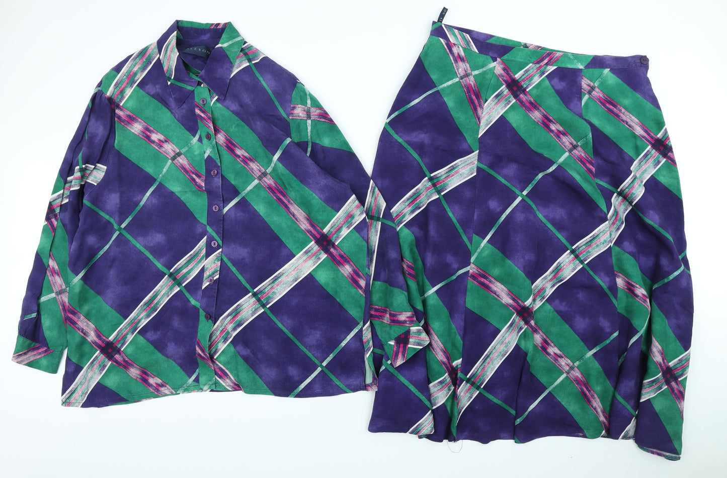 Alexon Womens Multicoloured Geometric Cupro Swing Set Size 20 Zip