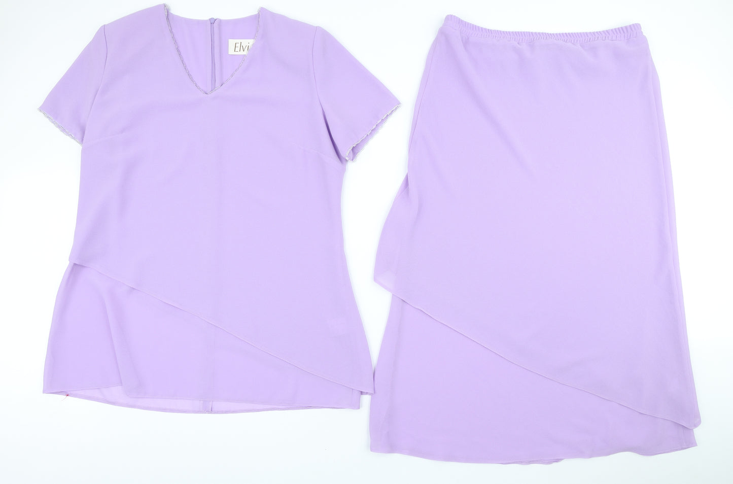 ELVI Womens Purple Viscose Swing Set Size 18 Zip