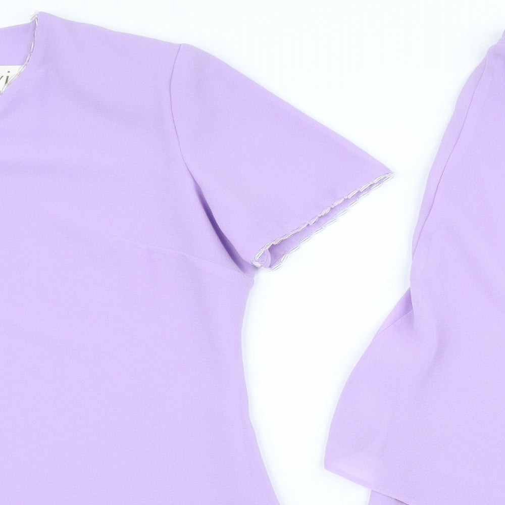 ELVI Womens Purple Viscose Swing Set Size 18 Zip