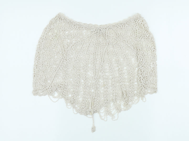 Topshop Womens Beige Polyester Mini Skirt - Beach coverup