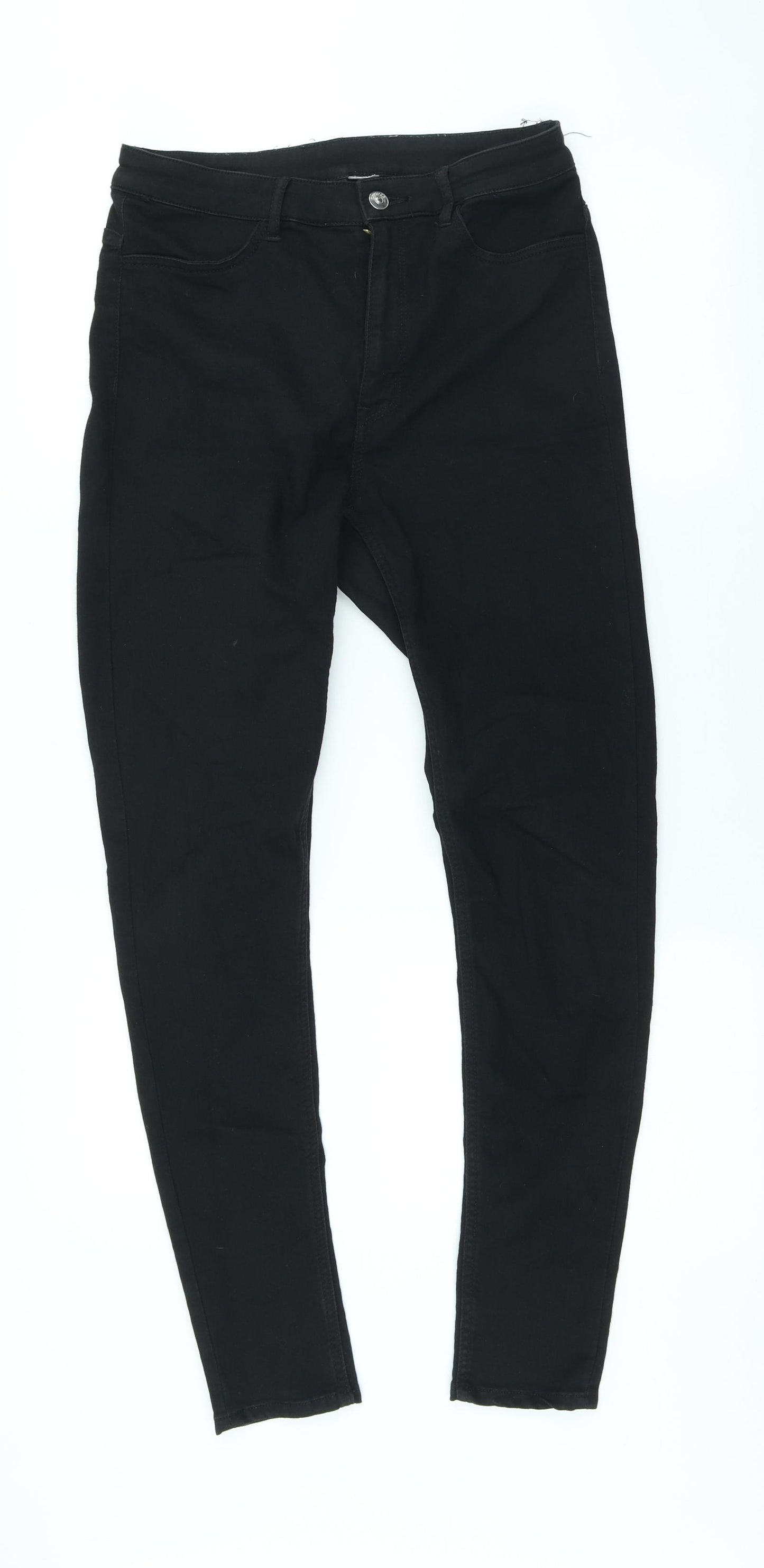 Divided by H&M Womens Black Cotton Skinny Jeans Size 12 L27 in Slim Zip