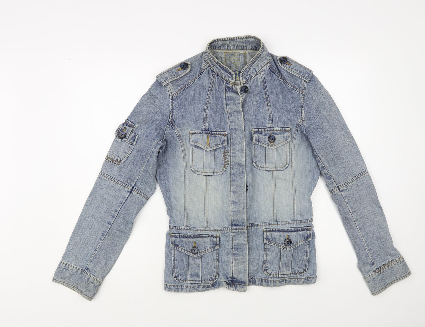 River Island Womens Blue Jacket Size 12 Button