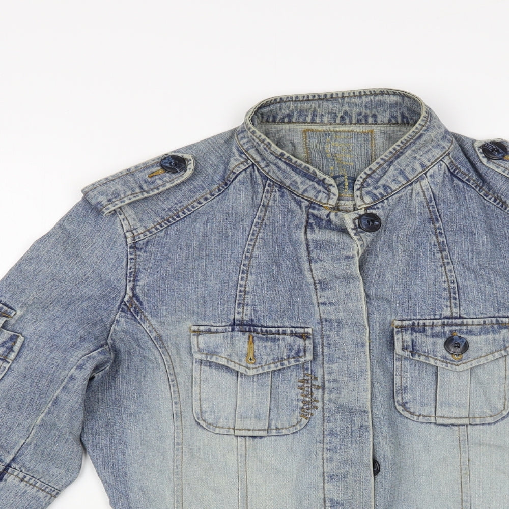 River Island Womens Blue Jacket Size 12 Button