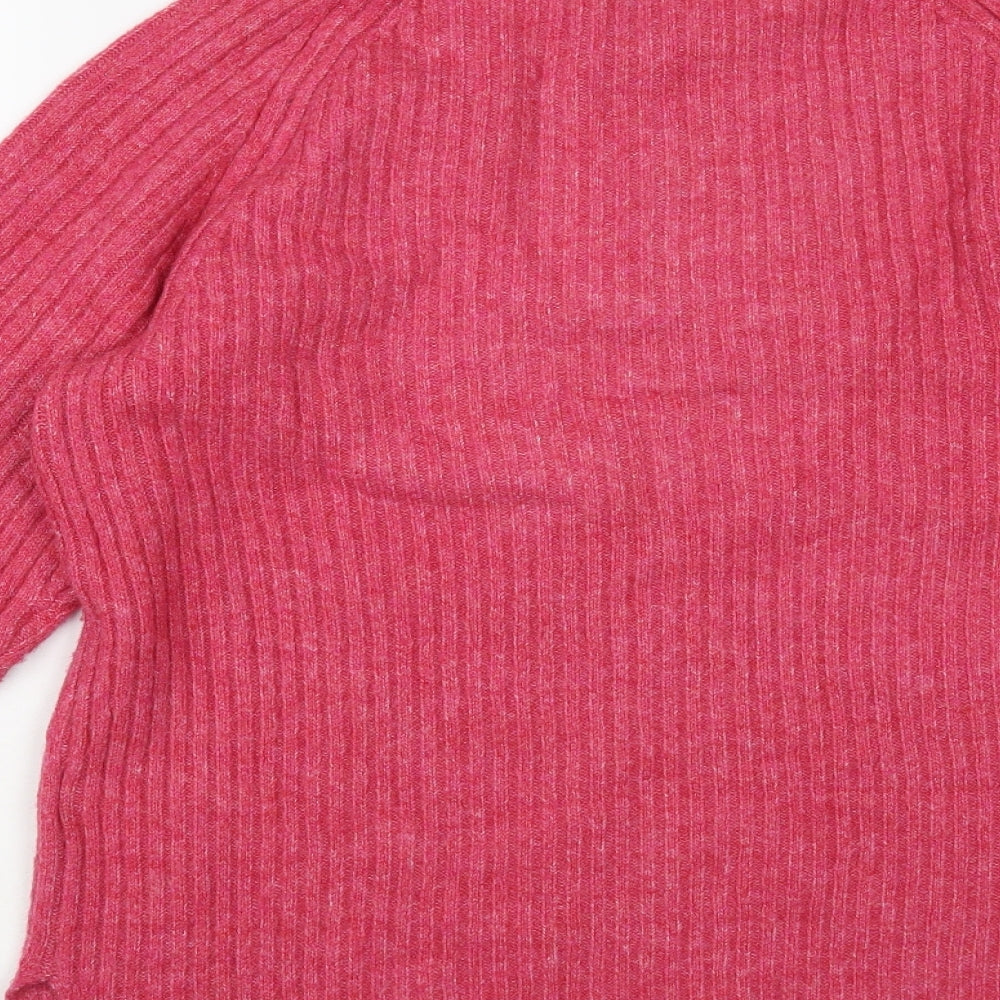 Marks and Spencer Womens Pink High Neck Acrylic Pullover Jumper Size M