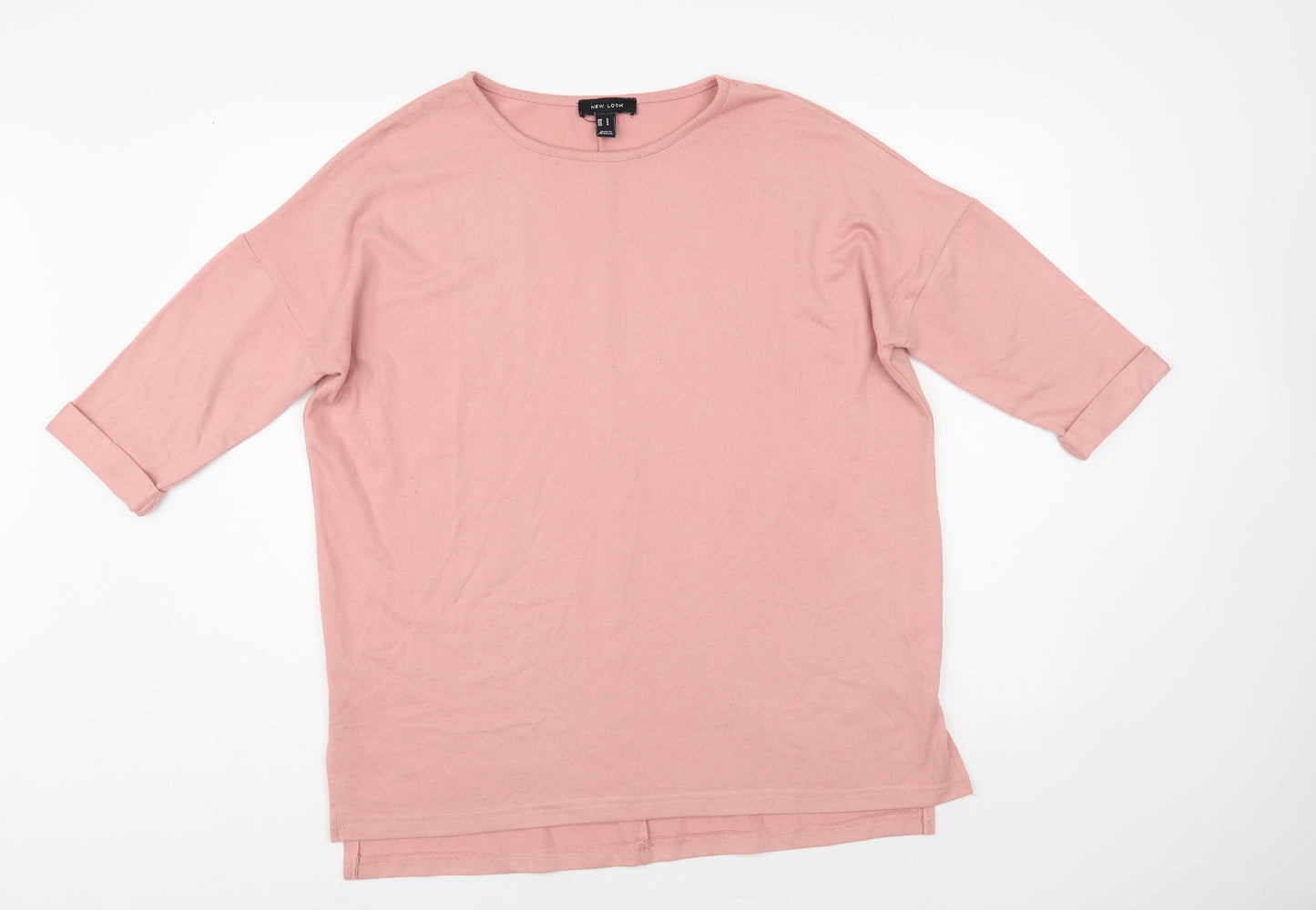 New Look Womens Pink Boat Neck Polyester Pullover Jumper Size S