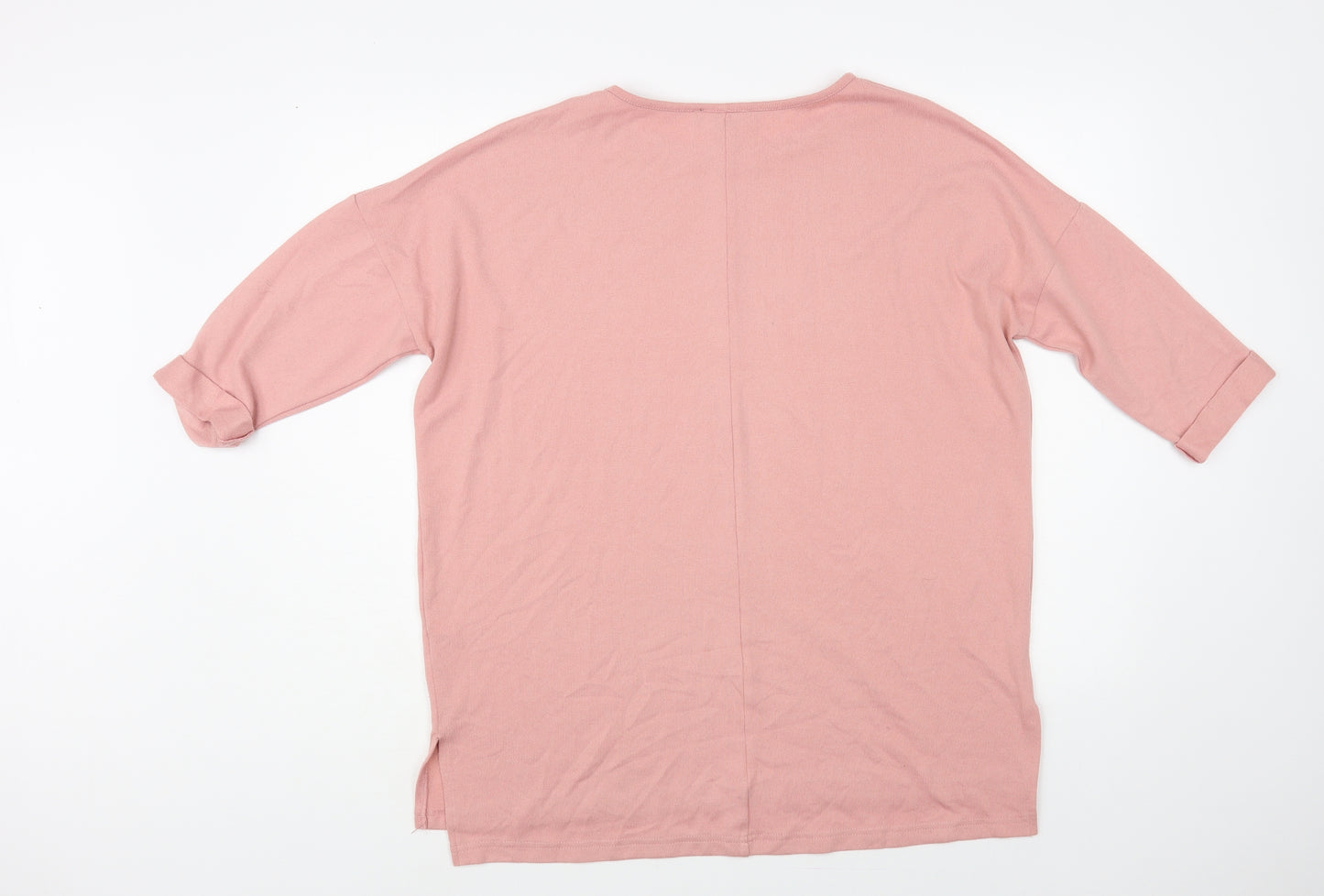 New Look Womens Pink Boat Neck Polyester Pullover Jumper Size S