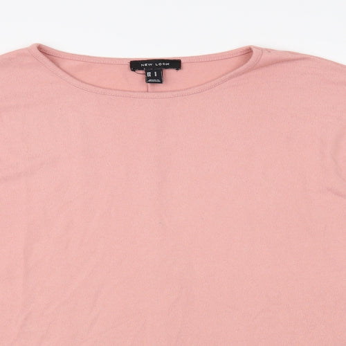 New Look Womens Pink Boat Neck Polyester Pullover Jumper Size S