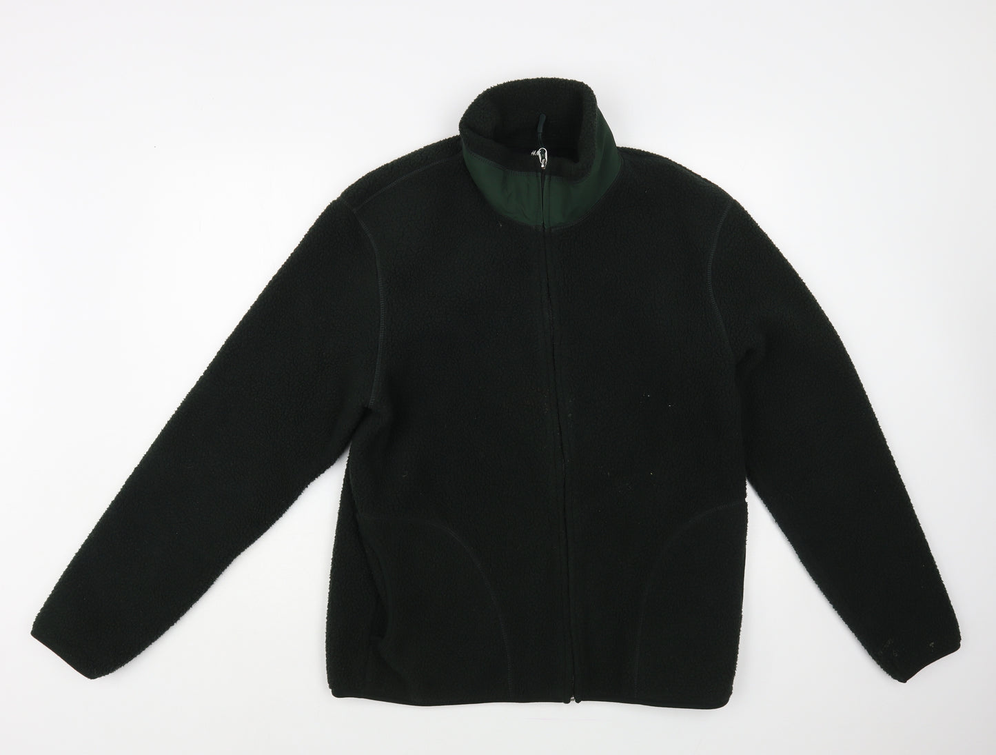 H&M Mens Green Polyester Full Zip Sweatshirt Size M