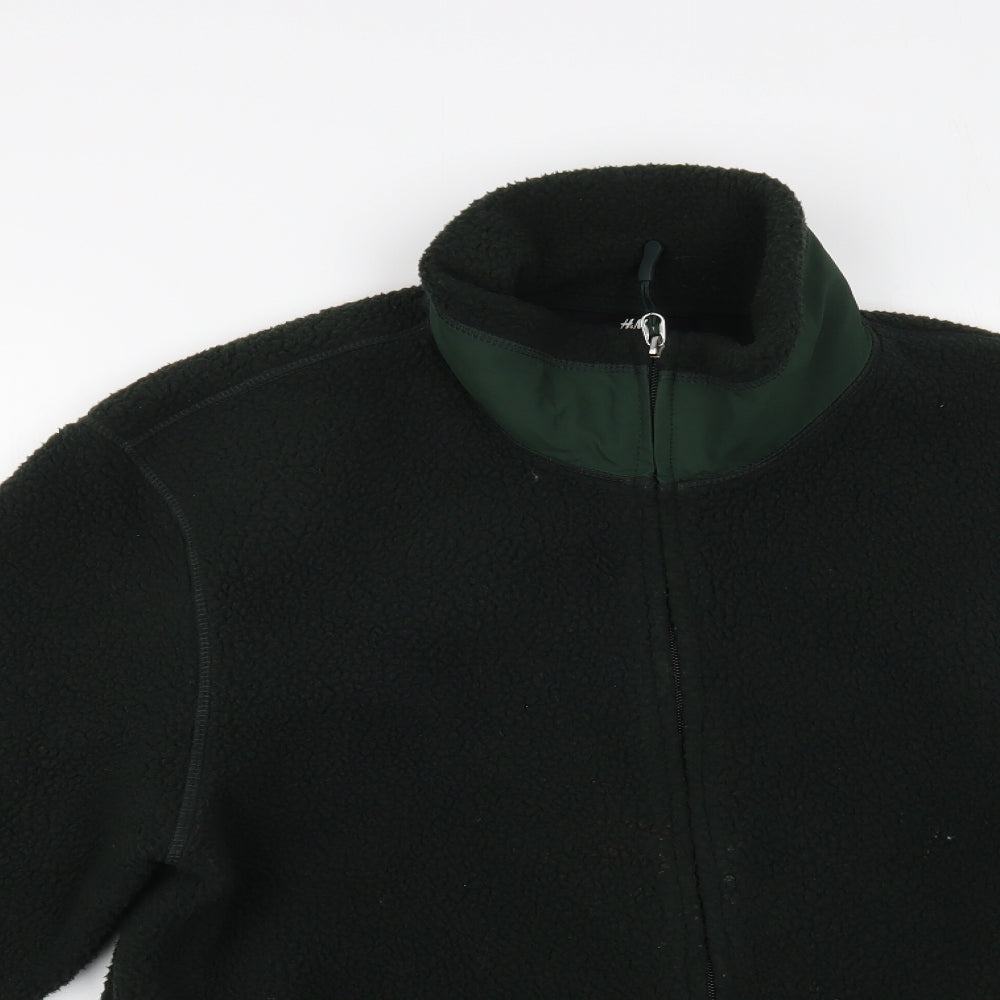 H&M Mens Green Polyester Full Zip Sweatshirt Size M