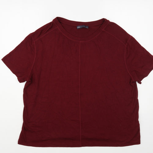 Marks and Spencer Womens Red Boat Neck Viscose Pullover Jumper Size L