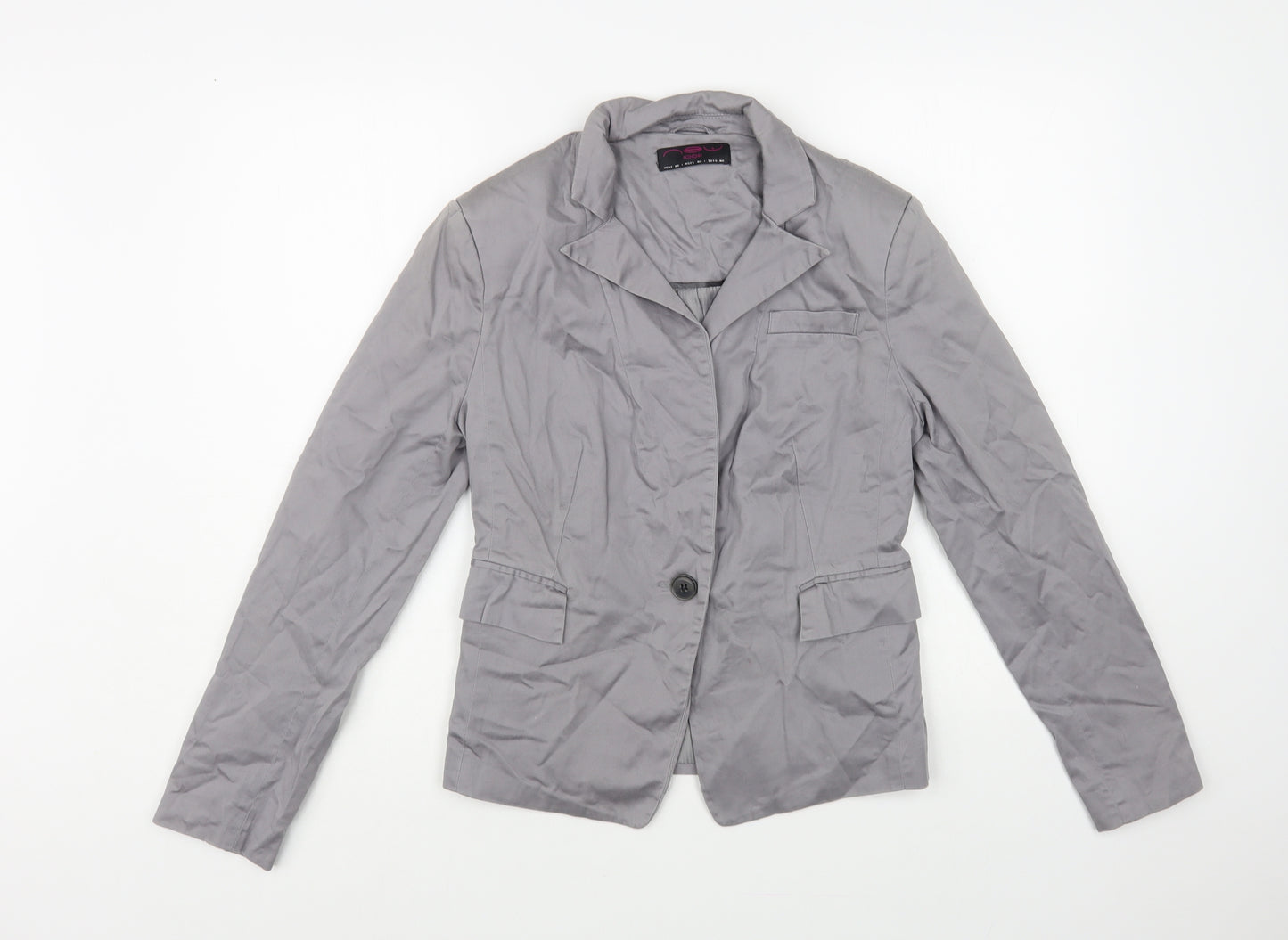New Look Womens Grey Jacket Blazer Size 12 Button