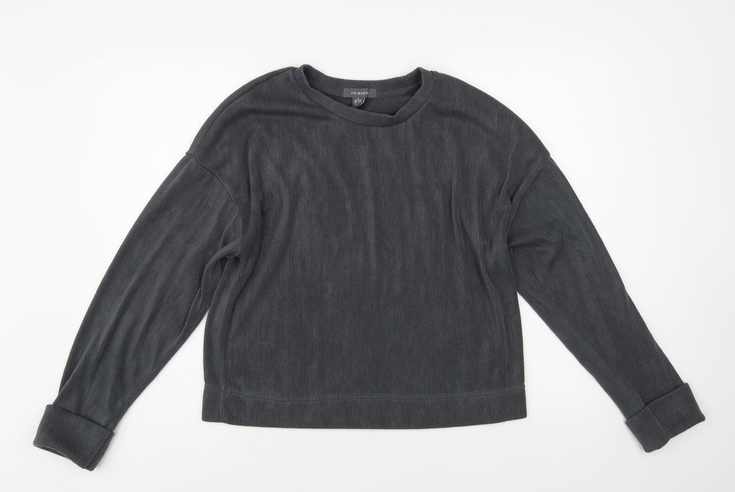 Primark Womens Grey Crew Neck Polyester Pullover Jumper Size S