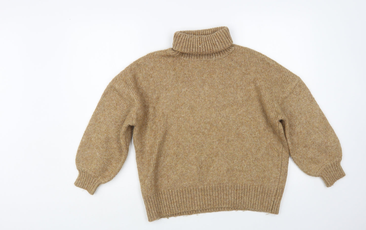 George Womens Beige Roll Neck Acrylic Pullover Jumper Size S