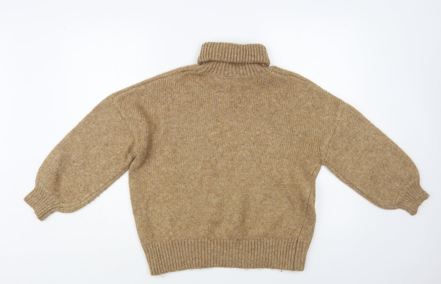 George Womens Beige Roll Neck Acrylic Pullover Jumper Size S