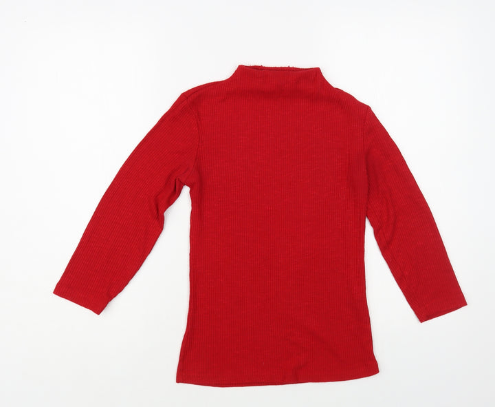 Stradivarius Womens Red Mock Neck Viscose Pullover Jumper Size S