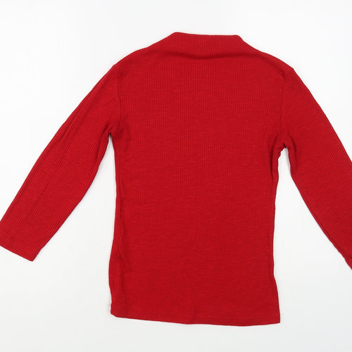 Stradivarius Womens Red Mock Neck Viscose Pullover Jumper Size S