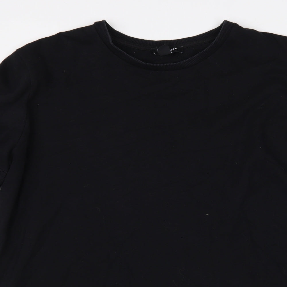 New Look Womens Black Cotton Tunic Sweatshirt Size 18 Pullover