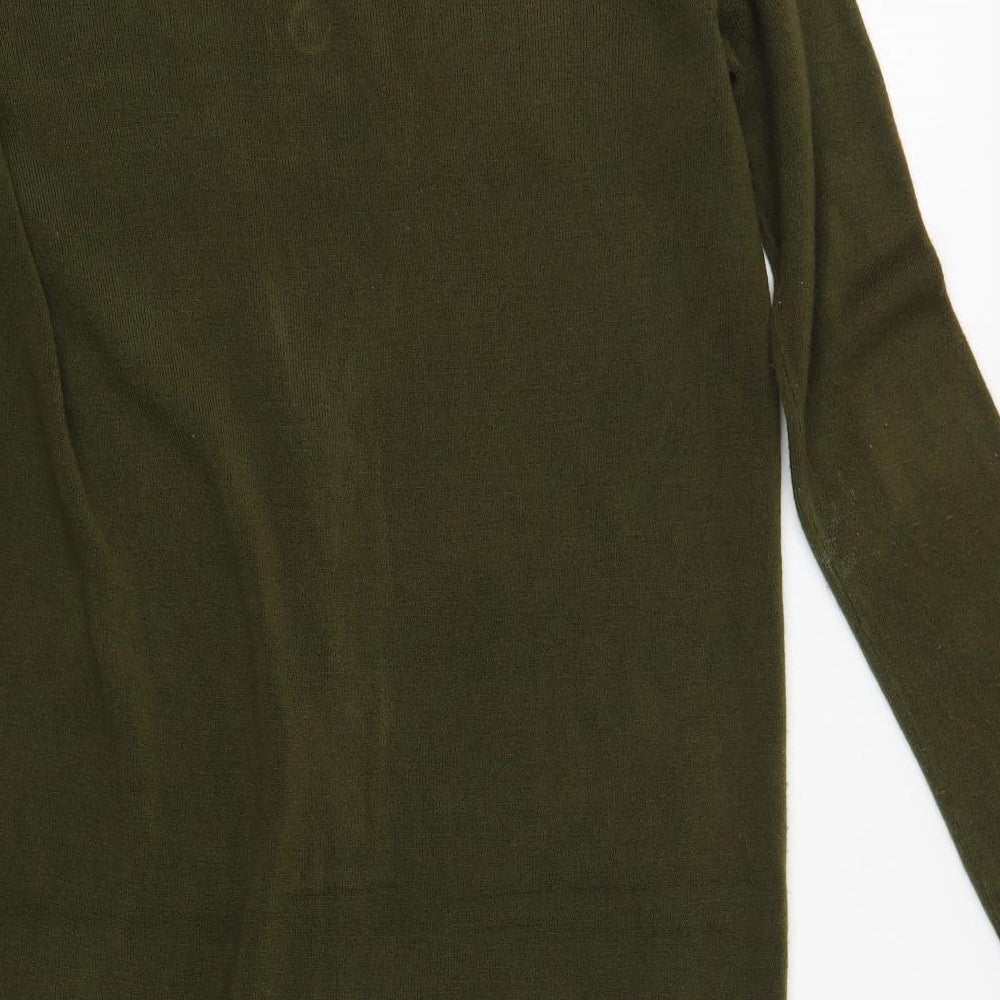 New Look Womens Green V-Neck Acrylic Cardigan Jumper Size M