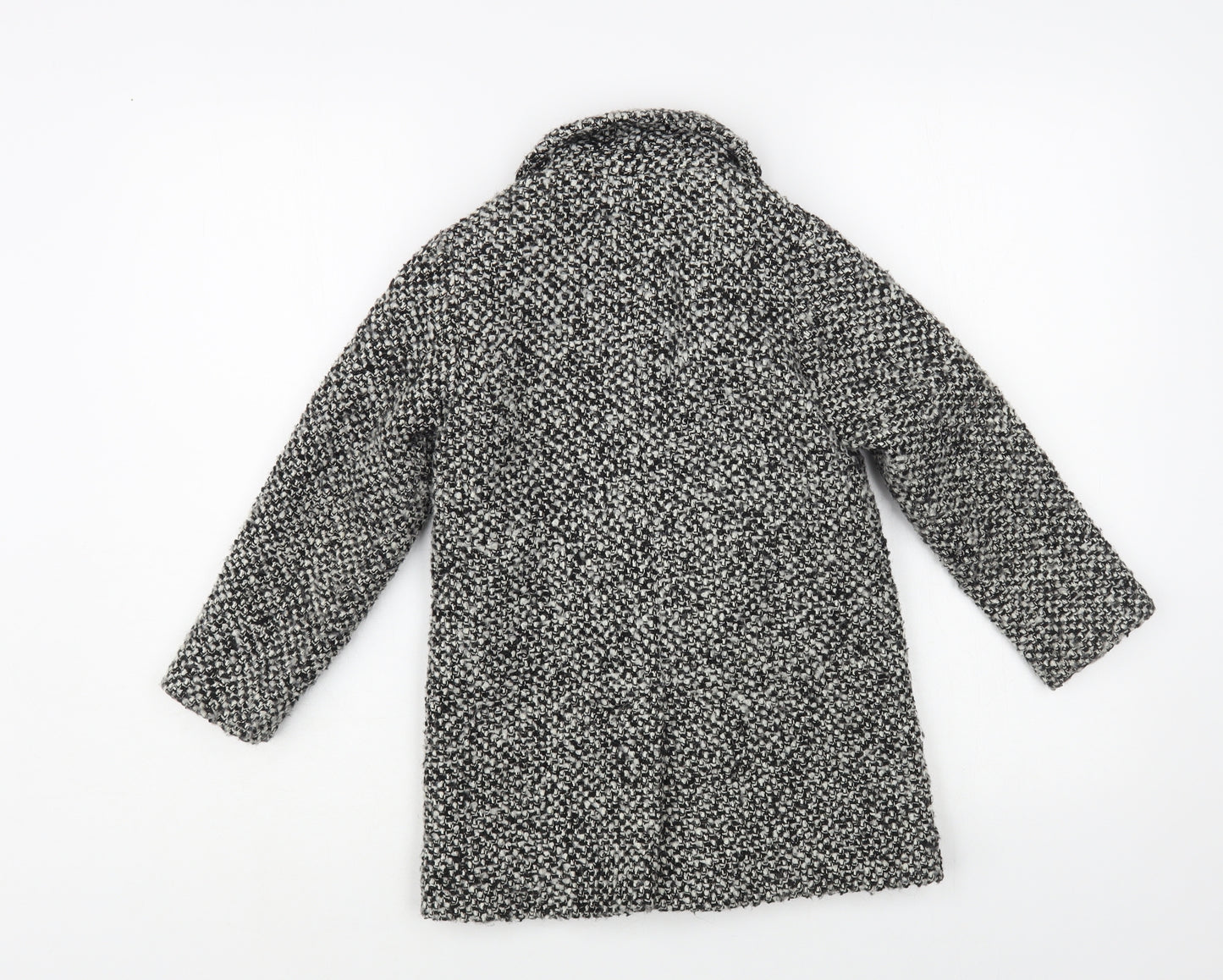 NEXT Girls Grey Pea Coat Coat Size 5-6 Years Button