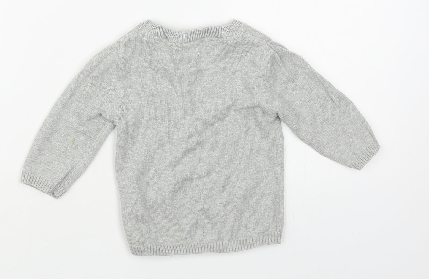 NEXT Baby Grey Cotton Pullover Jumper Size 6-9 Months Pullover