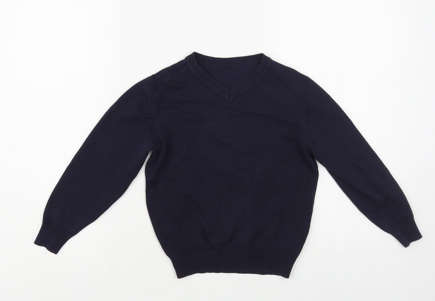 George Boys Blue V-Neck Cotton Pullover Jumper Size 5-6 Years Pullover - Schoolwear
